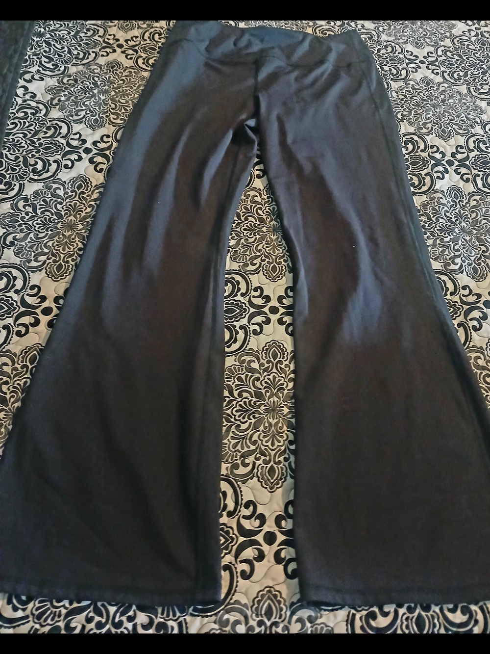 Women's Black Wide-Leg Stretch Pants